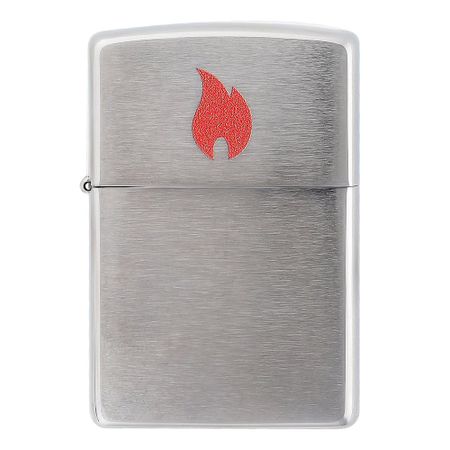 Зажигалка ZIPPO Red Flame Brushed Chrome