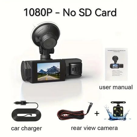 1080P WIFI 3-канальный видеорегистратор, 1080P WIFI видеорегистратор для автомобиля, G-сенсор, широкоугольная приборная панель с инфракрасным ночным видением Only 3 Channel Dash Cam чёрный