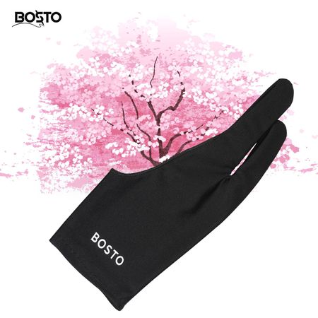 Перчатка для рисования BOSTO с двумя пальцами свободного размера, перчатка для рисования на планшете для художника, для правой и левой руки чёрный