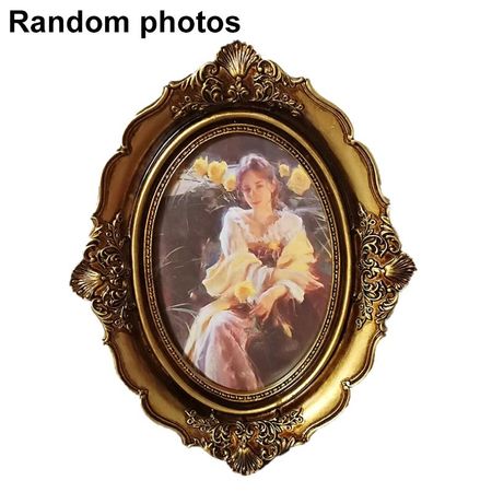 1 шт. фоторамка из смолы ретро расставьте стол случайная фотобумага эллипс европейский стиль 20.3X24.9CM
