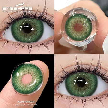 EYESHARE Цветные контактные линзы Новые черные натуральные контактные линзы Звездно-голубые контактные линзы Темно-зеленые модные линзы 1 пара