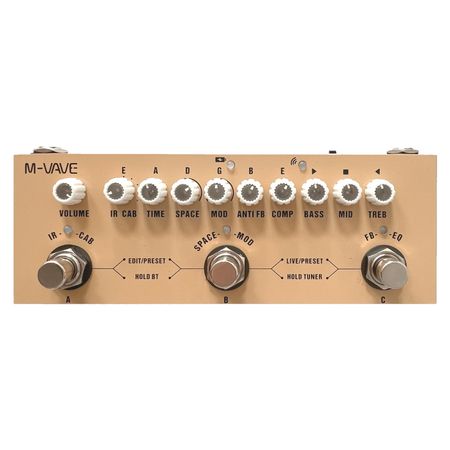 M-VAVE CUBE BABY Портативная многофункциональная басовая комбинированная педаль эффектов с беспроводным воспроизведением музыки for Acoustic Guitar жёлтый