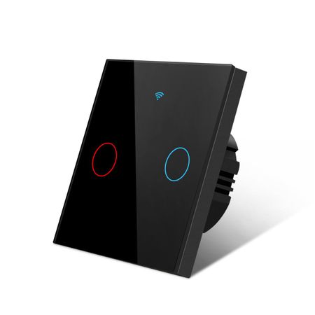 Стандарт ЕС Tuya Smart Life WIFI Настенный переключатель 1/2/3 банды 1 полоса 220 В Стеклянная панель Сенсорный переключатель Голосовое управление Интеллектуальный переключатель работает с Alexa Google Home чёрный