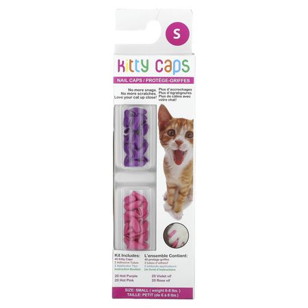 Kitty Caps, набор колпачков для ногтей, маленький, ярко-фиолетовый, ярко-розовый, набор из 44 предметов