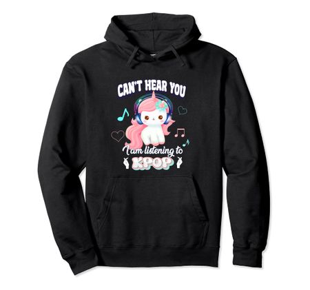 Слышу, как ты слушаешь Unicorn Goods Hoodie Не могу я K-POP K-POP чёрный