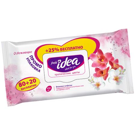 Влажные салфетки Fresh idea Fresh idea тропические Цветы 219579