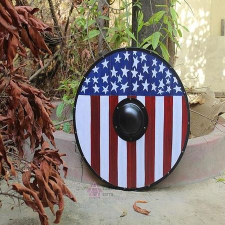 Патриотическое американское знамя Royal Handicraft, подлинный боевой щит Viking Shield 60,96 см