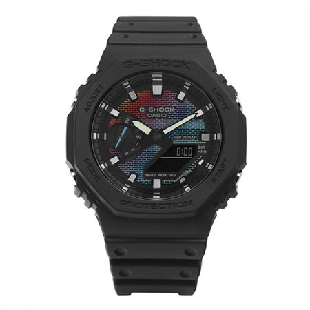 G Shock Ga 2100rw 1adr Ga 2100rw 1a большой циферблат цифровой аналоговый восьмиугольный спортивный солдатский радуга мужские часы из ПУ GA-2100RW-1ADR