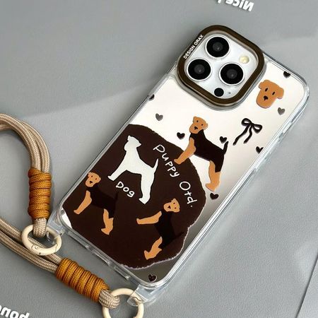 Чехол для iPhone Zhitai: Совместим с iPhone 11-15 Pro Max, дизайн зеркала на шнурке iPhone 15 Pro