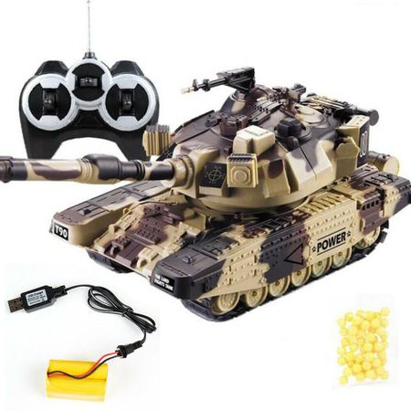 1:32 RC Battle Tank Тяжелый большой интерактивный игрушечный автомобиль с дистанционным управлением и моделью стреляющих пуль жёлтый
