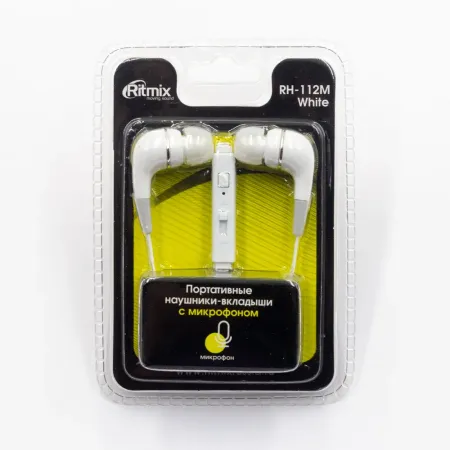 Наушники RITMIX RH-112M white, 1,2 м Ritmix 15118382