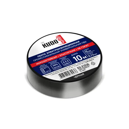 Изолента 10 м черная KUDO KUDO  KUDO KUX103K