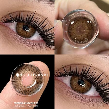 EYESHARE Natural Color Lens Eyes 1 Pair Blue Colored Contact Lens For Eyes Yearly Beautiful Makeup Brown Contact Lense