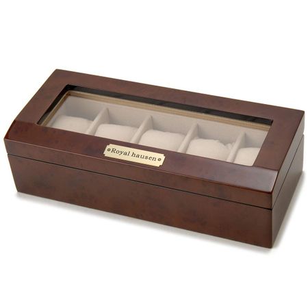 Royal hausen Royal hausen футляр для хранения часов футляр для коллекции часов витрина деревянный коричневый для 5 часов разные часы