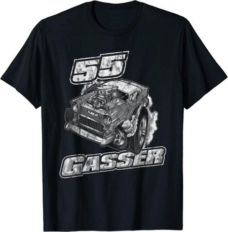 Винтажная футболка унисекс 55 Gasser в потертом стиле Hot Rod Car Enthusiast XXXXL