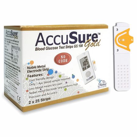 Тест-полоска для определения уровня глюкозы в крови AccuSure Gold 50 GS