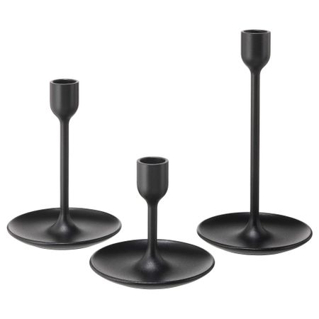 Набор подсвечников, 3 шт. черный IKEA/IKEA FULLTALIG (103.421.35) чёрный