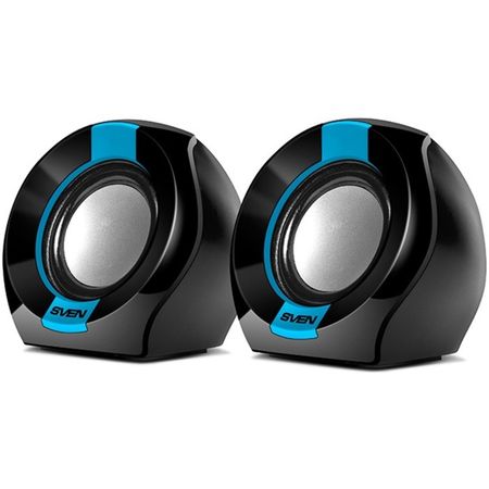 Колонки Sven 150, формат акустики 2.0, 5 Вт, USB, чёрный/синий