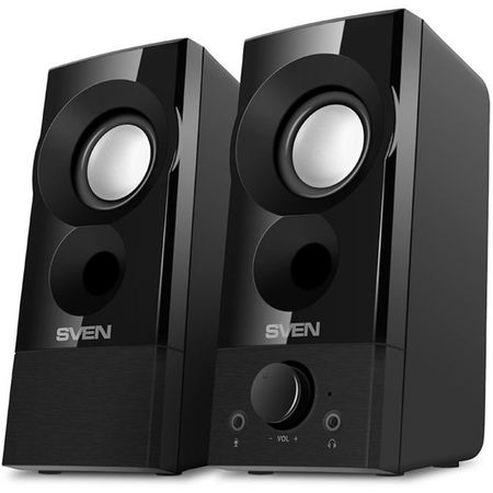 Колонки Sven 357, формат акустики 2.0, 6 Вт, USB, чёрные