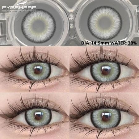 EYESHARE 1pair LOIRE Brown Color Contact Lenses Grey Colored Contact Lens Softlens Valid for 6 Months