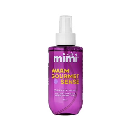 Мист для тела и волос CAFE MIMI Warm Gourmet Sense парфюмированный амбра, ваниль, кожа 190 мл