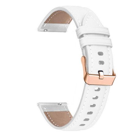Кожаный ремешок с пряжкой из розового золота 18 мм для Garmin Venu 2S Vivoactive 4S Forerunner 255s 265S 20 мм Сменные браслеты для Galaxy Watch4 3 Active 2 18mm белый