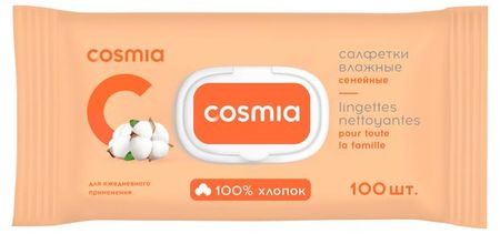 Салфетки влажные Cosmia семейные, 100 шт