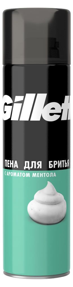 Пена для бритья Gillette с ароматом ментола Великобритания, 200 мл