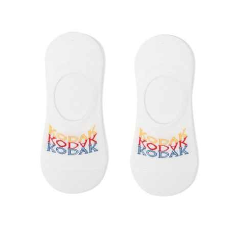 KODAK Apparel Lettering No-Show Socks WHITE LXL