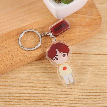 Брелок Bangtan Kpop Bts Boys Акриловые брелоки Простой брелок Аксессуары для сумки SUGA
