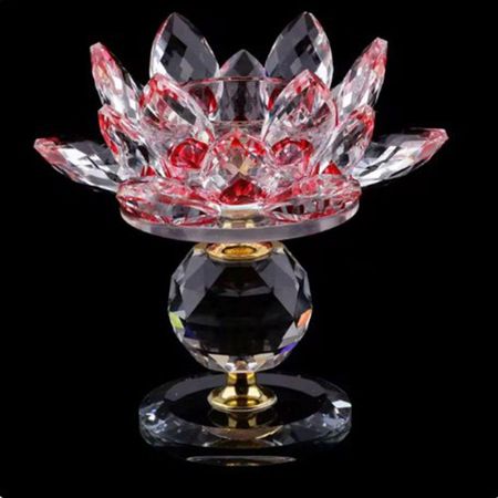 Hoom Decor Кристальный подсвечник Лотос 8 цветов Фигурки лотоса Подставка для свечи Вечеринка красный