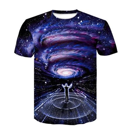 Новая летняя мужская забавная футболка Galaxy Space в стиле фэнтези Harajuku Street с круглым вырезом, повседневная модная одежда с короткими рукавами и 3D принтом XL