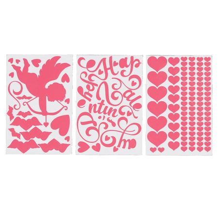 3pcs Glow in The Dark Stickers Heart Alphabet Patterns Self Adhesive Glowing Ceiling Decals for Vale