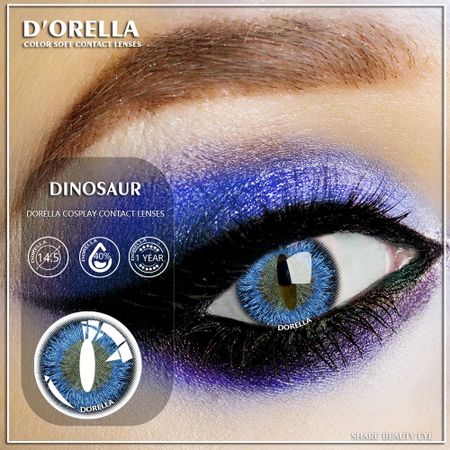 D ORELLA 1 пара мягких контактных линз для глаз динозавра для косплея для глаз на Хэллоуин, сумасшедшие контакты, косметические контактные линзы