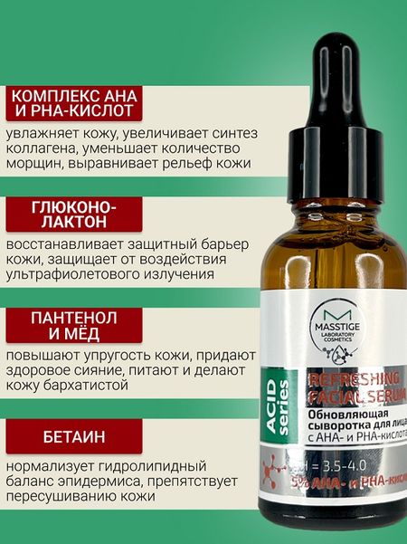 Masstige ACID SERIES Сыворотка для лица Обновляющая 30мл