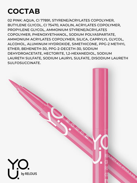 RELOUIS Y.O.U. Подводка-фломастер для глаз Really Crazy for Color №2 Pink, 6мл