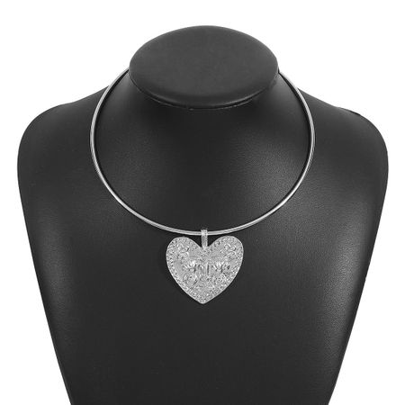 European and American ZA new love pendant necklace, creative design sense personalized face alloy collar