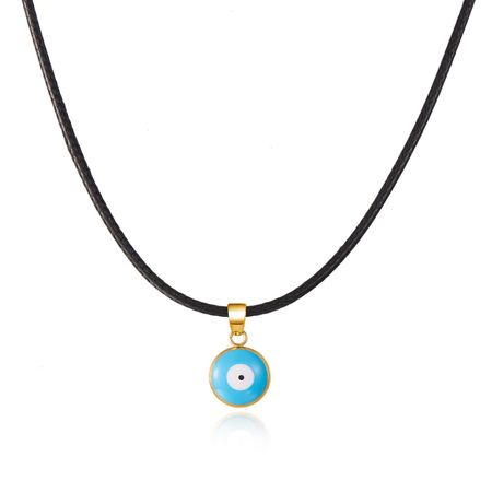 European and American new black rope eye necklace creative blue eye devil s eye neck chain necklace female