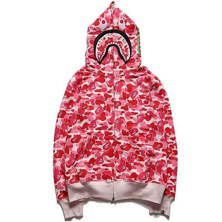 Женская куртка на молнии, мужская толстовка с принтом акулы, уличная мода Dark Pink,M