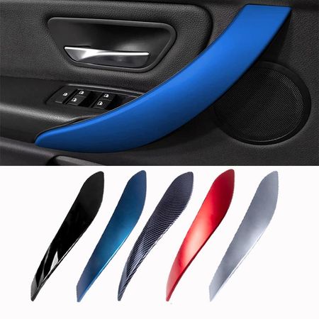 Накладка на дверную ручку автомобиля, замена для BMW F30 F80 F31 F32 F33 F34 F35 F36 3 4 3gt Series 2012-2018, внешний вид из карбона 4 Pcs Carbon pattern