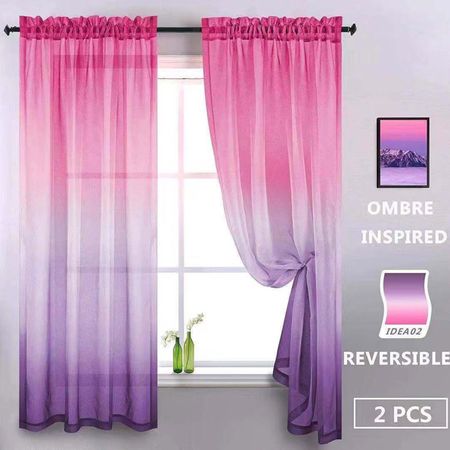 Minimalist Gradient Window Screen Bedroom Living Room Non Perforated Finished Screen Curtain