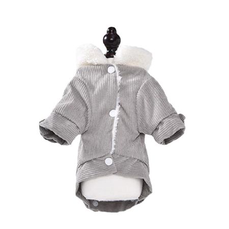 Dog Coat Winter Apparel Furry Thick Coat Pullover Coat Clothing Apparel M серый