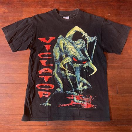 Переиздание 1997 Todd Mcfarlane SPAWN Violator Ретро дизайн Черная футболка Графическая футболка с коротким рукавом Унисекс Мужская Женская Лето XL