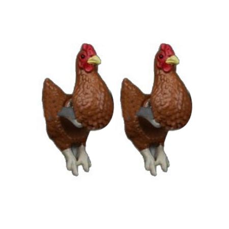Farm Animal Jewelry Funny Chicken Earrings Handmade Retro Earrings  Funny Gifts коричневый