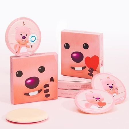 everbab - Набор пушистых пуховок Loopy Limited Edition Loopy Fluffy Powder Puff Set (4pcs)