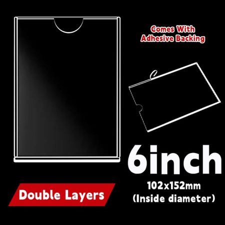 Self-Adhesive Photo Frame Acrylic Sign Holder New Label Holder  Card Display 6inch-vertical