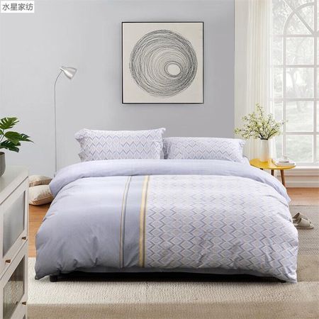 Mercury Home Textiles Yiran 100% Cotton 4-Piece Flat Sheet Bedding Set