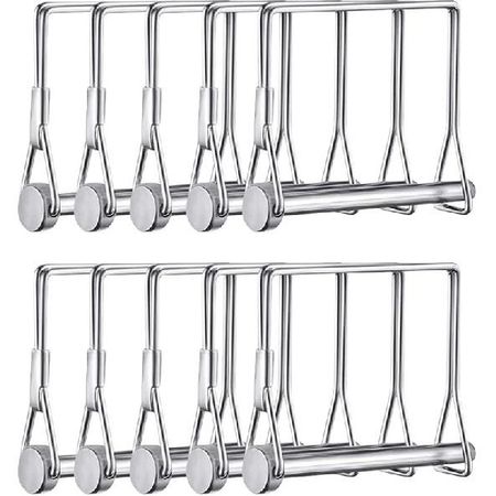Sunnyway 10 Pack 5/16 Inch Trailer Coupler Pin Set 4 Inch Long Wire Lock Pin PTO Shaft Locking Pin Heavy Duty Safety Trailer Hitch Pin (Silver) серебряный