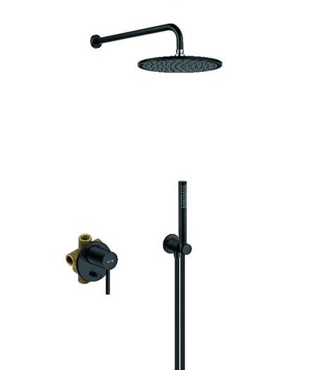 Душевая система Kludi Bozz 386303976 цвет Черный матовый