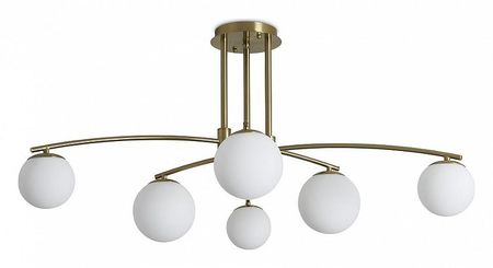 Люстра на штанге Freya Hanger FR5443CL-06BS цвет плафона/подвески Белый, цвет арматуры Латунь